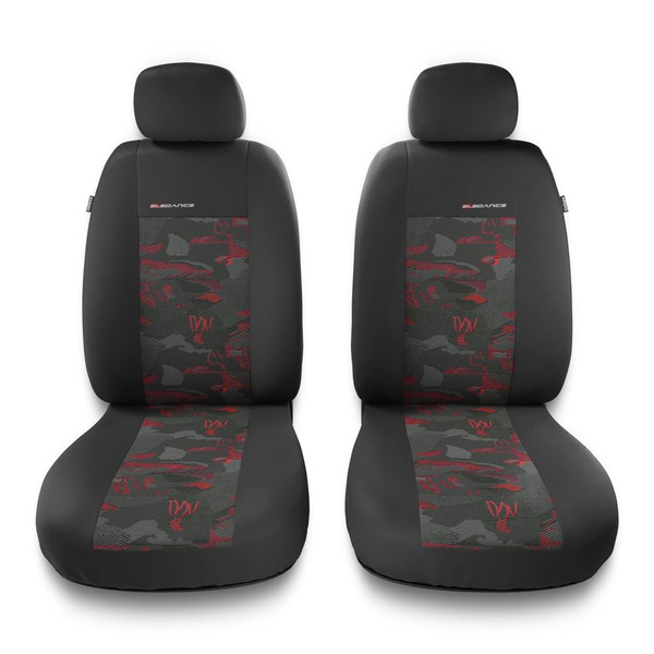 Coprisedili anteriori compatibili con Hyundai i30 I, II, III (2007-2019) - fodere sedili universali - set coprisedili auto - 2UNE-RD