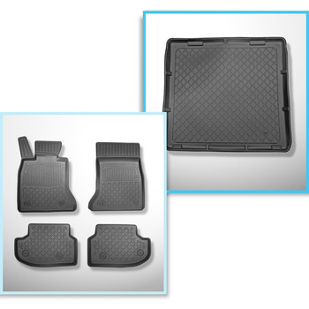 Completo di tappetini e tappetino per bagagliaio TPE per: BMW 5 F11 2013-04.2017
