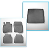 Completo di tappetini e tappetino per bagagliaio TPE per: Honda CR-V RW V 10.2018-07.2023 (SUV) - 5 posti; bagagliaio superiore (soglia di carico piana); pavimento mobile nella posizione più alta; anche per versione ibrida; senza terza fila