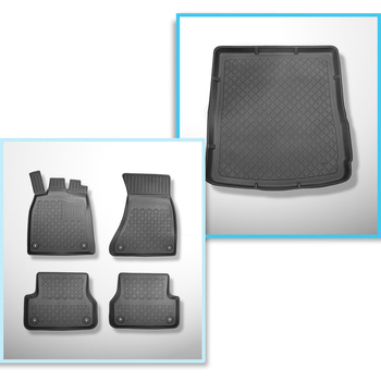 Completo di tappetini e tappetino per bagagliaio TPE per: Audi A6 C7 09.2011-08.