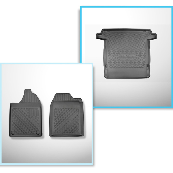 Completo di tappetini e tappetino per bagagliaio TPE per: Aixam Crossline 2005-2010 (Crossover) - 2 posti