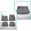 Completo di tappetini e tappetino per bagagliaio TPE per: Fiat 600e 09.2023-.... (Hatchback) - bagagliaio superiore; pavimento mobile nella posizione più alta
