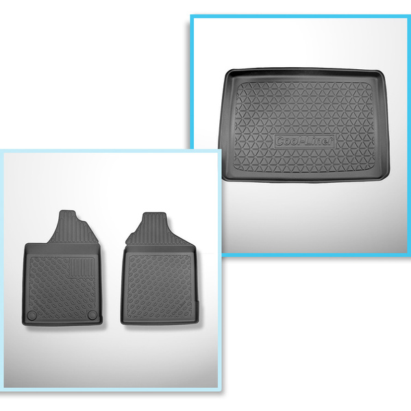 Completo di tappetini e tappetino per bagagliaio TPE per: Aixam City 10.2016-.... (Hatchback)