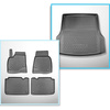 Completo di tappetini e tappetino per bagagliaio TPE per: Tesla Model S 07.2012-03.2015 (Liftback) - bagagliaio posteriore; 2 ruote motrici