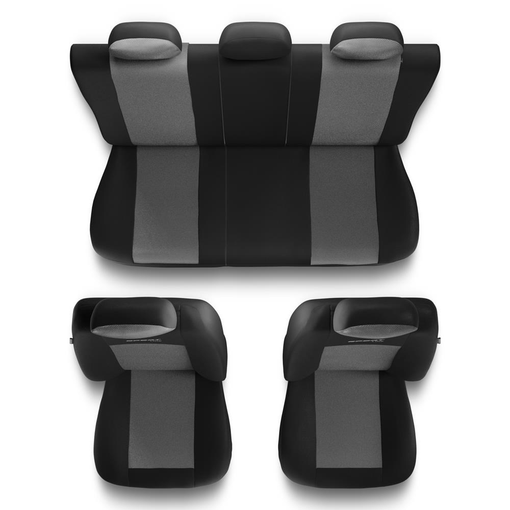 Coprisedili compatibili con Smart Forfour I, II (2004-2019) - fodere sedili  universali - set coprisedili auto - S-G2 grigio chiaro