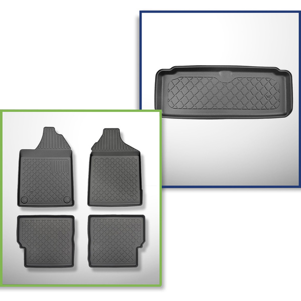 Completo di tappetini e tappetino per bagagliaio TPE per: Aixam Crossline 10.2016-.... (Crossover)