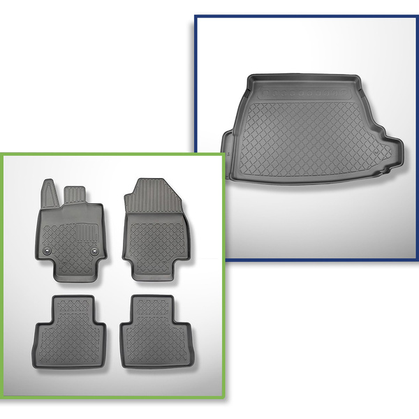 Completo di tappetini e tappetino per bagagliaio TPE per: Suzuki Across 07.2020-.... (SUV)