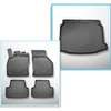 Completo di tappetini e tappetino per bagagliaio TPE PREMIUM per: Seat Leon III 5F 11.2012-02.2020 (Hatchback) - portabagagli inferiore; senza pavimento doppio del portabagagli