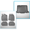 Completo di tappetini e tappetino per bagagliaio TPE per: Dacia Sandero III DJF 01.2021-.... (Hatchback) - bagagliaio inferiore; senza pavimento doppio del bagagliaio
