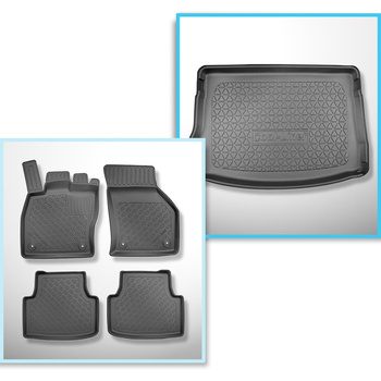 Completo di tappetini e tappetino per bagagliaio TPE per: Seat Leon IV KL 03.202