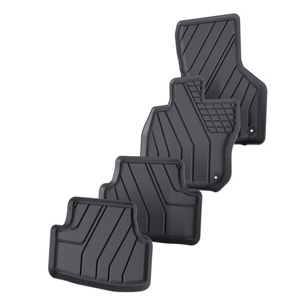 Tappetini Auto in TPE compatibili con Volkswagen Golf VIII mHEV Hatchback (2024-....) - con cambio automatico - tappeti auto neri