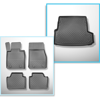 Completo di tappetini e tappetino per bagagliaio TPE per: BMW 3 F31 12.2012-02.2