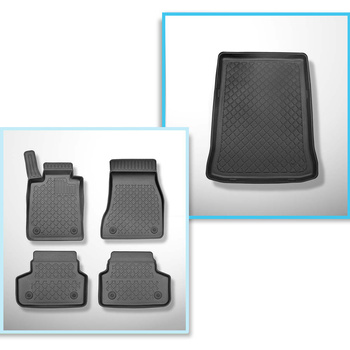 Completo di tappetini e tappetino per bagagliaio TPE per: BMW 5 G30 02.2017-09.2