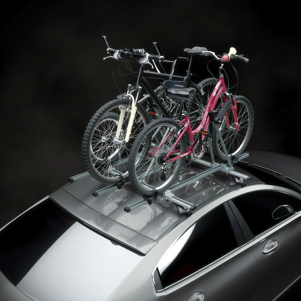 3x Portabici da tetto, Portabiciclette con barra in alluminio e chiusura a chiave - 3xM-08