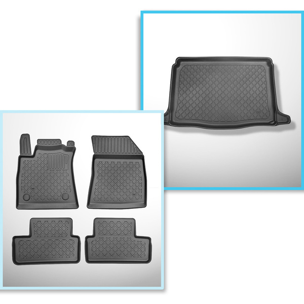 Completo di tappetini e tappetino per bagagliaio TPE per: Renault Megane IV 01.2016-2024 (Hatchback)