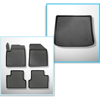 Completo di tappetini e tappetino per bagagliaio TPE per: Jeep Cherokee V KL 201