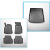 Completo di tappetini e tappetino per bagagliaio TPE per: Audi A6 C8 4H 09.2018-.... (Avant) - anche per i modelli con le guide del bagagliaio; anche per versione Quattro; non per versione TFSI e plug-in ibrida