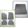 Completo di tappetini e tappetino per bagagliaio TPE per: Opel Astra L (VI) 01.2022-.... (Sports Tourer) - bagagliaio superiore; piano di carico regolabile in posizione più alta (flex floor); anche per Plug-in Hybrid