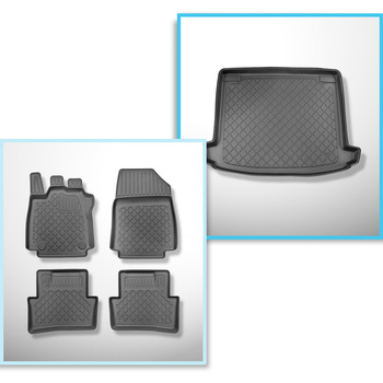 Completo di tappetini e tappetino per bagagliaio TPE per: Renault Clio IV 03.201