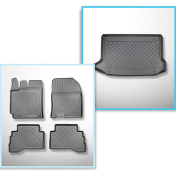 Completo di tappetini e tappetino per bagagliaio TPE per: Hyundai Kona Hybrid 09