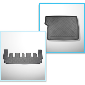 Completo di tappetini e tappetino per bagagliaio TPE per: Ford Tourneo Custom 02