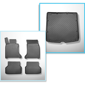 Completo di tappetini e tappetino per bagagliaio TPE per: BMW 5 E61 06.2004-2010