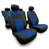 Coprisedili compatibili con Alfa Romeo 166 I, II, III (1998-2007) - fodere sedili universali - set coprisedili auto - RSL-BL