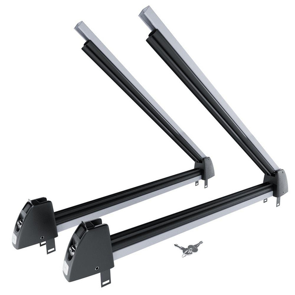 Portasci per barre portatutto - Ski rack M-7705s - argento - per 5 paia di sci o 4 tavole da snowboard