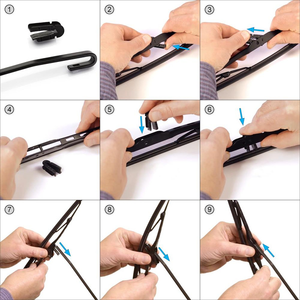 Spazzole tergicristallo anteriori compatibili con Peugeot 206 Hatchback, Cabriolet, Berlina, SW, Van (06.1998-05.2013) - tergicristalli auto - lame tergilunotto - spazzole standard