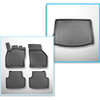 Completo di tappetini e tappetino per bagagliaio TPE per: Seat Leon IV KL 03.2020-.... (Hatchback) - bagagliaio superiore; pavimento mobile nella posizione più alta; non per versione mHEV
