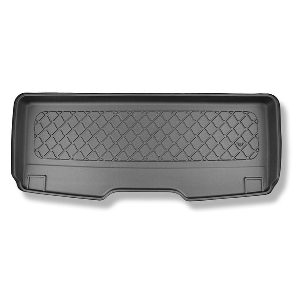 Vasca baule compatibile con Volkswagen Multivan T7 Van (10.2021-....) - interasse corta; dietro la 3a fila di sedili; anche per la versione eHybrid PHEV - tappetino per bagagliaio - tappeto bagagliaio per auto