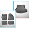 Completo di tappetini e tappetino per bagagliaio TPE per: Toyota Auris II 07.2013-12.2018 (Touring Sports) - bagagliaio superiore; per auto con pavimento doppio nel bagagliaio; anche per versione ibrida