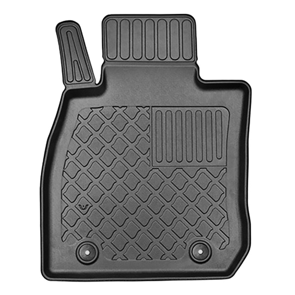 Completo di tappetini e tappetino per bagagliaio TPE per: Mazda CX-3 06.2015-12.2021 (SUV) - per il livello superiore (anche con subwoofer) e inferiore (solo senza subwoofer) del pavimento mobile del bagagliaio