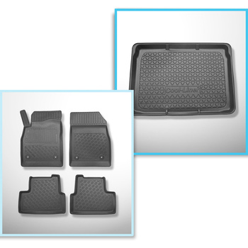 Completo di tappetini e tappetino per bagagliaio TPE per: Opel Astra J GTC 10.20