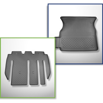 Completo di tappetini e tappetino per bagagliaio TPE per: Tesla Model X 01.2021-