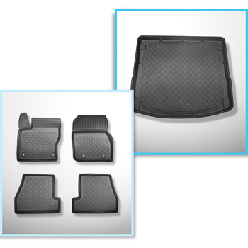 Completo di tappetini e tappetino per bagagliaio TPE per: Ford Focus III 03.2011