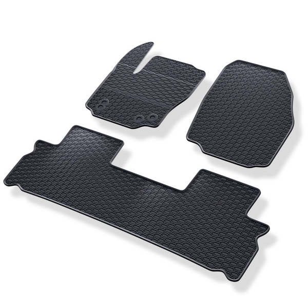 Tappetini auto in gomma compatibili con Ford S-Max I Monovolume (2006-2015) - tappeti gomma - nero - 3 pz.