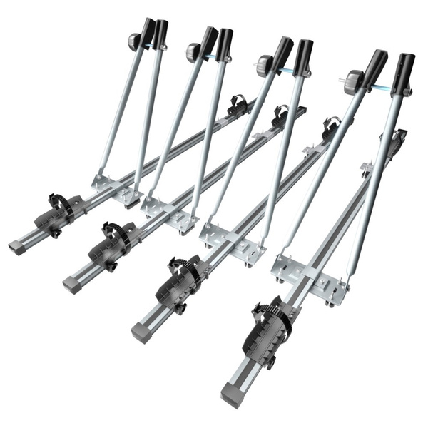 4x Portabici da tetto, Portabiciclette con barra in alluminio e chiusura a chiave - 4xM-08