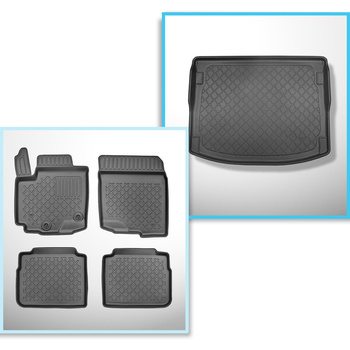 Completo di tappetini e tappetino per bagagliaio TPE per: Suzuki SX4 S-Cross Hyb