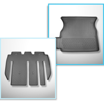Completo di tappetini e tappetino per bagagliaio TPE per: Tesla Model X 01.2021-
