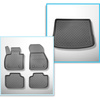 Completo di tappetini e tappetino per bagagliaio TPE per: BMW 2 U06 11.2021-.... (Active Tourer) - sedile posteriore fissa / non scorrevole