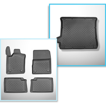 Completo di tappetini e tappetino per bagagliaio TPE per: Jeep Grand Cherokee IV