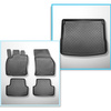Completo di tappetini e tappetino per bagagliaio TPE per: Seat Ateca 09.2016-.... (SUV) - pavimento del bagagliaio mobile in posizione superiore oppure a quattro ruote motrici