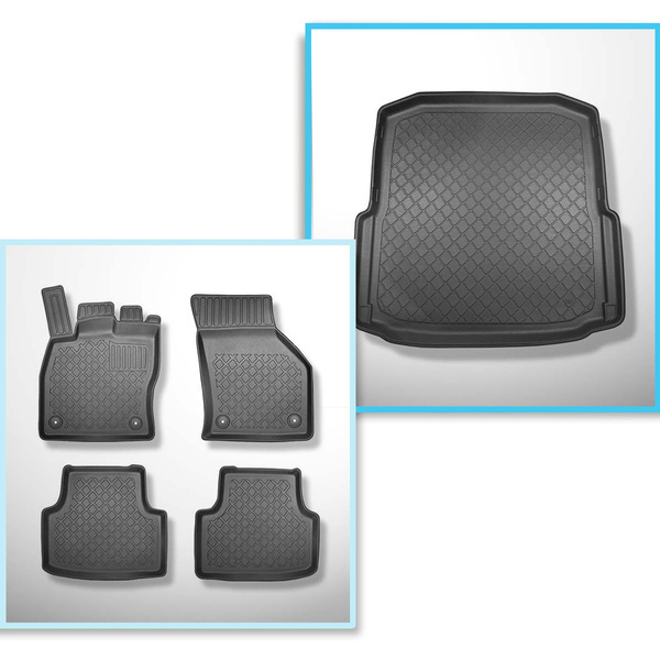 Completo di tappetini e tappetino per bagagliaio TPE per: Skoda Octavia III 5E 02.2013-05.2020 (Liftback)