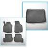 Completo di tappetini e tappetino per bagagliaio TPE per: Volkswagen Golf V 10.2003-2008 (Hatchback) - con ruota di scorta standard e/o con quattro ruote motrici (4 Motion)