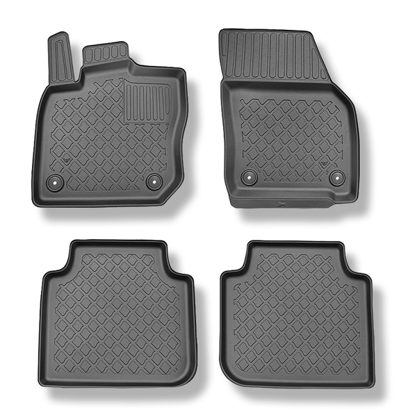 Tappetini Auto in TPE compatibili con Skoda Kodiaq II SUV (12.2023-....) - senza la terza fila di sedili - tappeti auto neri