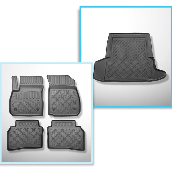 Completo di tappetini e tappetino per bagagliaio TPE per: Opel Insignia B 06.2017-2023 (Grand Sport)