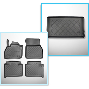 Completo di tappetini e tappetino per bagagliaio TPE per: Renault ZOE 06.2019-20