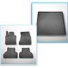Completo di tappetini e tappetino per bagagliaio TPE per: BMW X5 F15 10.2013-10.2018 (SAV) - 5/7 posti; 3a fila abbassata