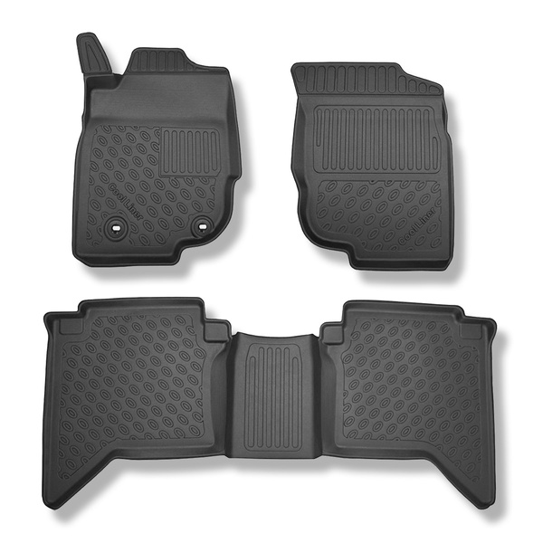 Tappetini Auto in TPE compatibili con Toyota Hilux VII Pick-Up (2006-08.2016) - cabina doppia - tappeti auto neri